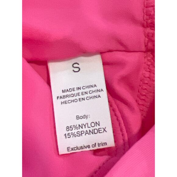 NWT Qinsen Women’s Sexy Square Neck‎ Long Sleeve One-Piece Bodysuit Size S Pink - Picture 5 of 5